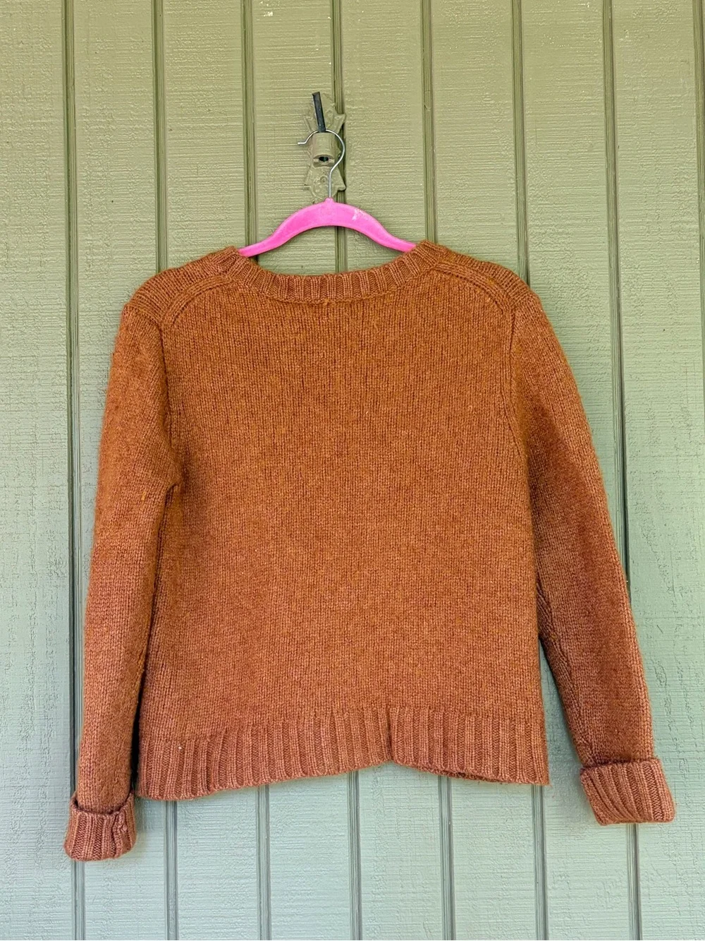 J.Crew Factory Marnie Merino Wool Blend Ribbed Sweater Women's XL Rust EUC